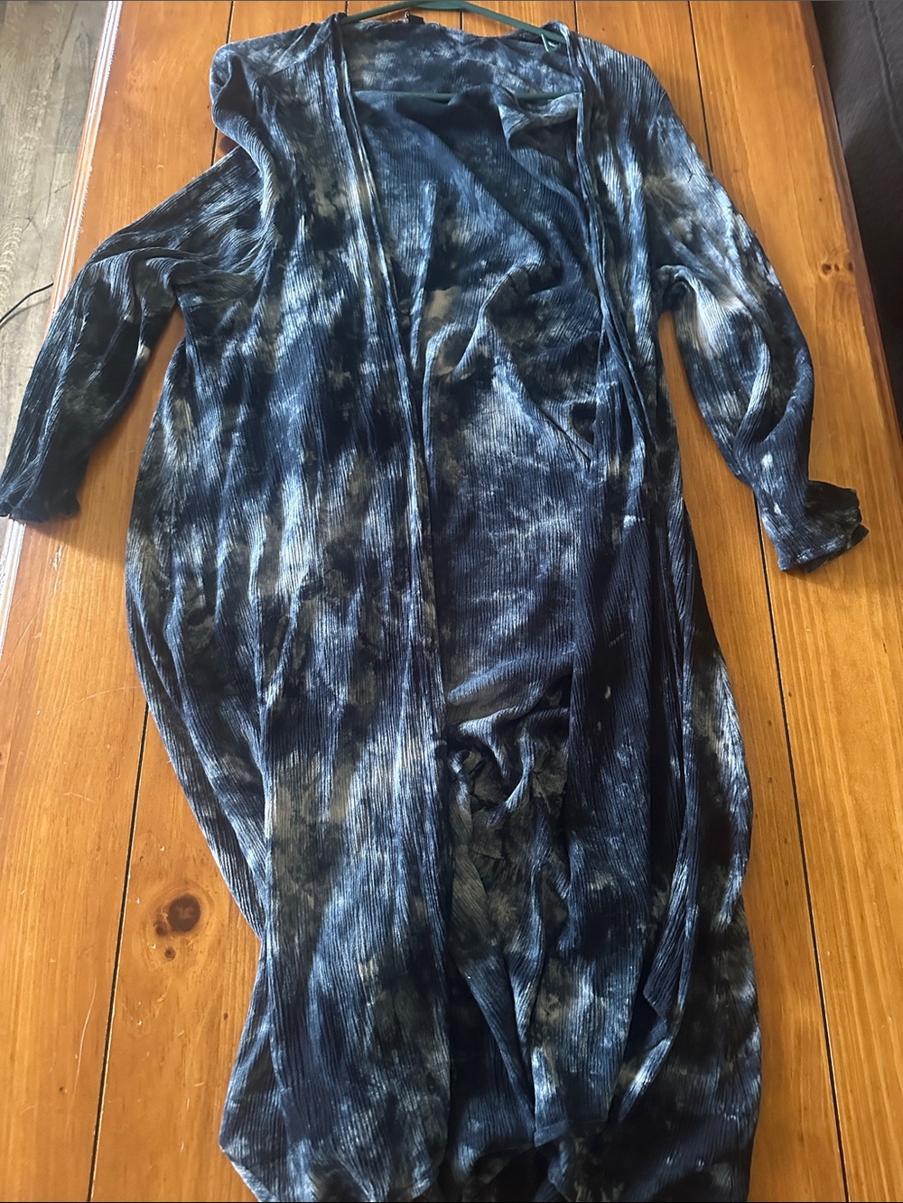 Tie-Dye Open Front Duster Cardigan
